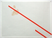 <p>blood brain barrier (melatonin disturbance)</p><p> </p><p>2015<br />cosmetic foundation, sport tape, acid free graph<br />paper 100gsm<br />56 x 76 cm</p>