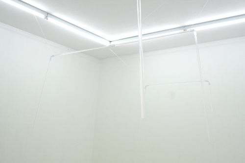 <p>Conditions for neurotransmission [P.O.V.]</p><p> </p><p>2016<br />compressed car, 2 cars, one driver, 12 acrylic rods<br />with connectors, ipad, ipod, 2 laptops, 2 external<br />webcams, 3 acrylic mirrors, 2 books, light filters,<br />looped sound piece, internet live stream<br />dimensions variable</p>