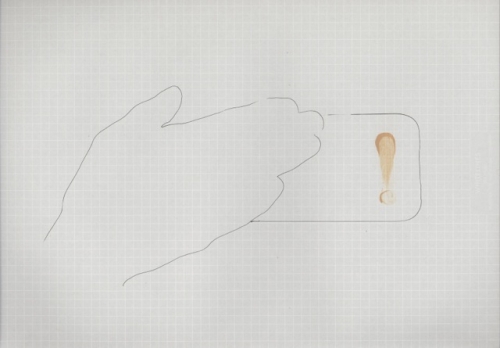 <p>transference <touchscreen></p><p> </p><p>2014<br />pen, cosmetic on graph paper<br />21 x 29,7 cm</p>