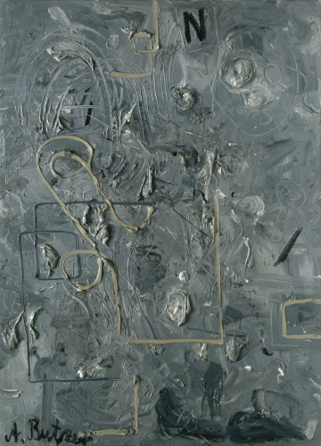 André Butzer<br /><br />Untitled (N-Schweine), 2007<br />Oil and canvas<br />180 x 130 cm