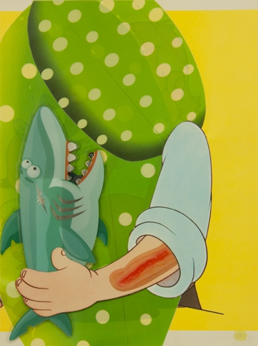 <p>Wehe dem Fisch, verboten</p><p>&nbsp;</p><p>2013<br />mixed media on paper<br />26,9 x 20 x 0,8 cm</p>