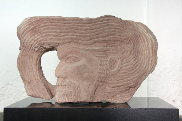 Bang <br /><br />2009<br />Sandstone<br />70 x 120 x 3 cm
