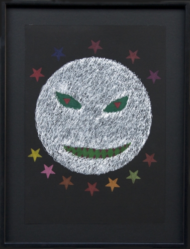 <p>I have seen the gnostic horror 1</p><p> </p><p>2010<br />White ink, coloured pencil on black paper<br />37 x 28 cm</p>
