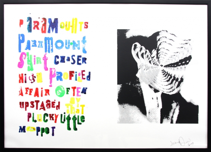 <p>Paramounts paramount Skirt Chaser high profiled Affair often upstaged by that plucky little Moppet</p><p> </p><p>2009<br />Silkscreen and acrylic on linen<br />73 x 103 x 3 cm</p>
