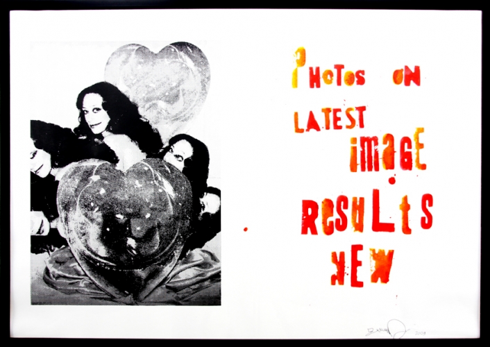 <p>Photos on latest Image Results new</p><p> </p><p>2009<br />Silkscreen and acrylic on linen<br />73 x 103 x 3 cm</p>