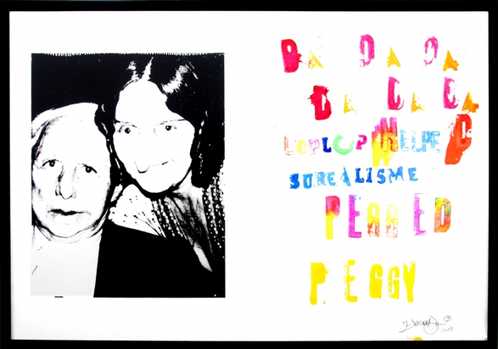 <p>Da Da Da Da Da Da Lop Lop helped Surealism pegged Peggy</p><p> </p><p>2009<br />Silkscreen and acrylic on linen<br />73 x 103 x 3 cm</p>