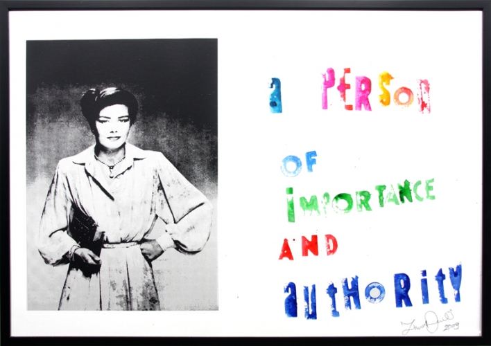 <p>A Person of Importance and Authority</p><p> </p><p>2009<br />Silkscreen and acrylic on linen<br />73 x 103 x 3 cm</p>