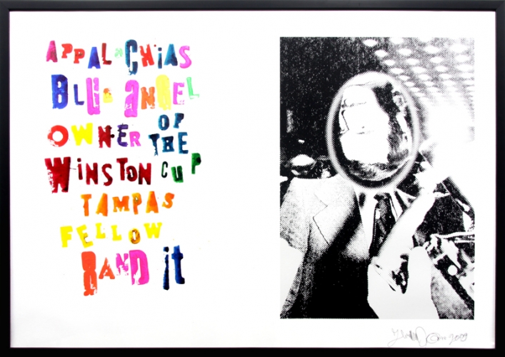 <p>Appalachias Blue Angel Owner of the Winston Cup Tampas Fellow Band it</p><p> </p><p>2009<br />Silkscreen and acrylic on linen<br />73 x 103 x 3 cm</p>