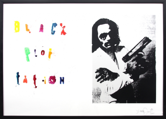 <p>Black Poitation</p><p> </p><p>2009<br />Silkscreen and acrylic on linen<br />73 x 103 x 3 cm</p>